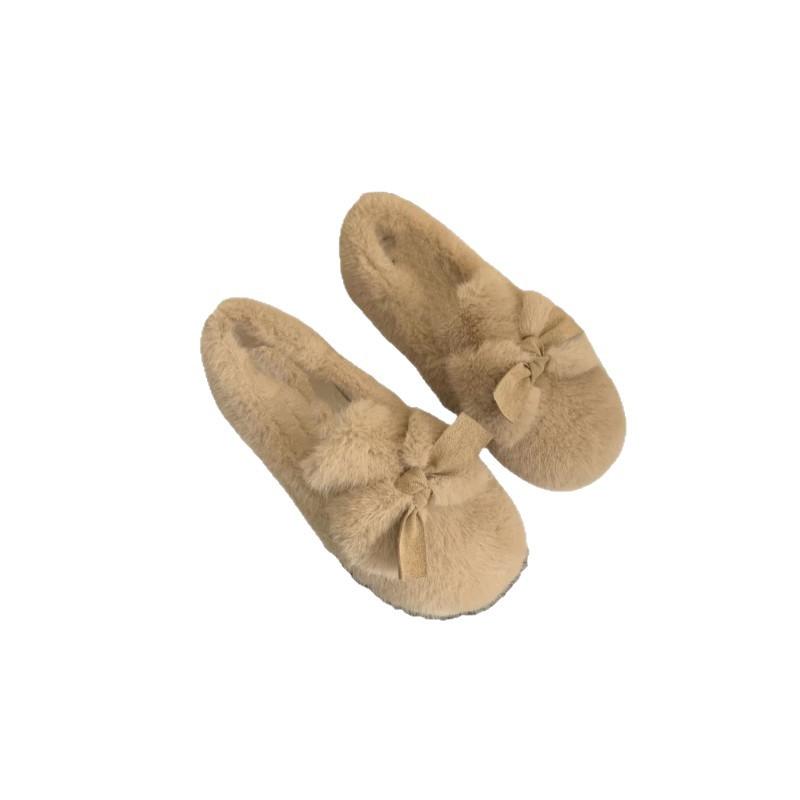Mao Mao Shoes Women Wear a Pedal Doudou Shoes 2025 New Autumn and Winter Warm Plush Cotton Shoes Flat Cotton Ladyshoes