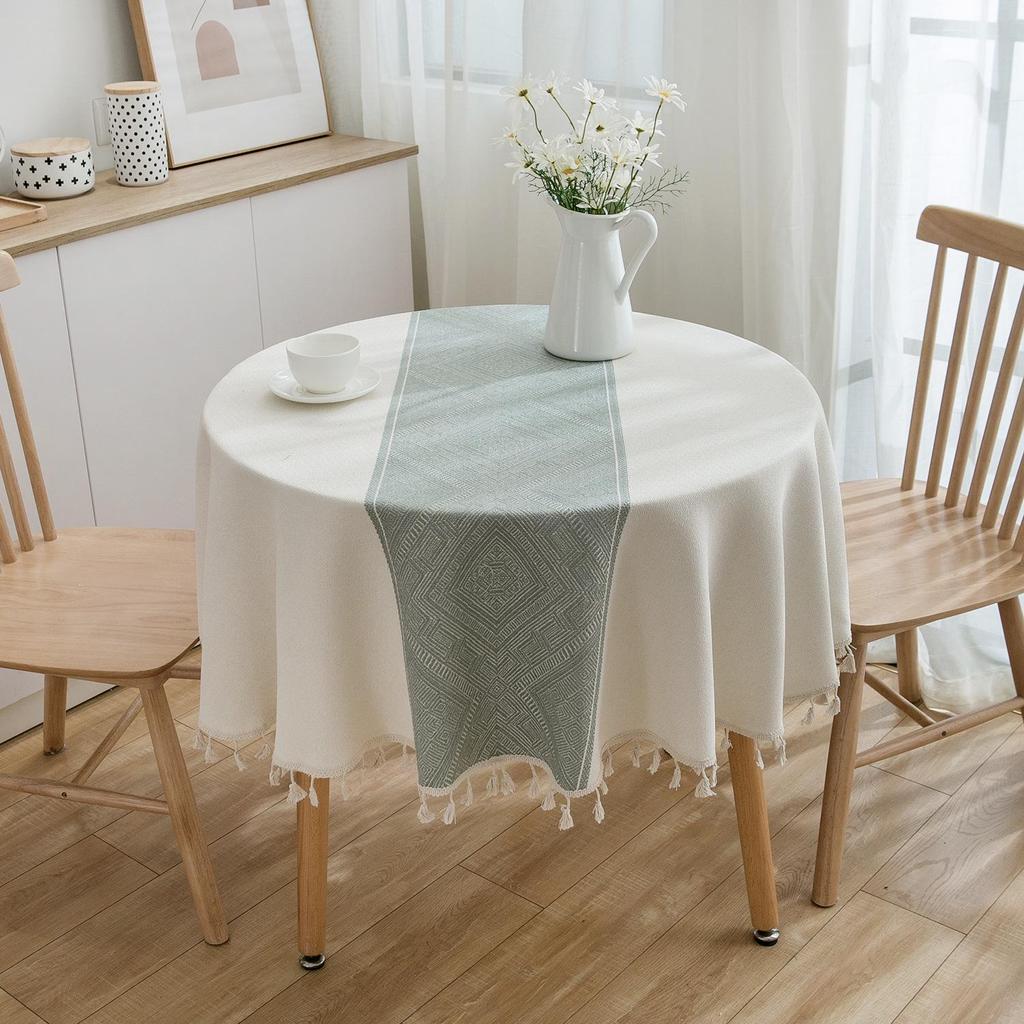 Japanese Cotton Linen Tablecloth - Fresh, Artistic, Round & Rectangular Options