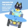 Bluey Bandit Surf Beach Toy Set, 3-Inch Poseable Bandit Figure, Beach Toy Kit with Sunglasses, Quad Bike, and Surfboard Accessories