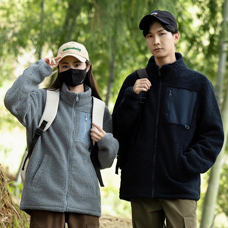 Autumn and winter outdoor couple fleece clothes women's warm new breathable fleece jacket men's fleece thickened fashion versatile