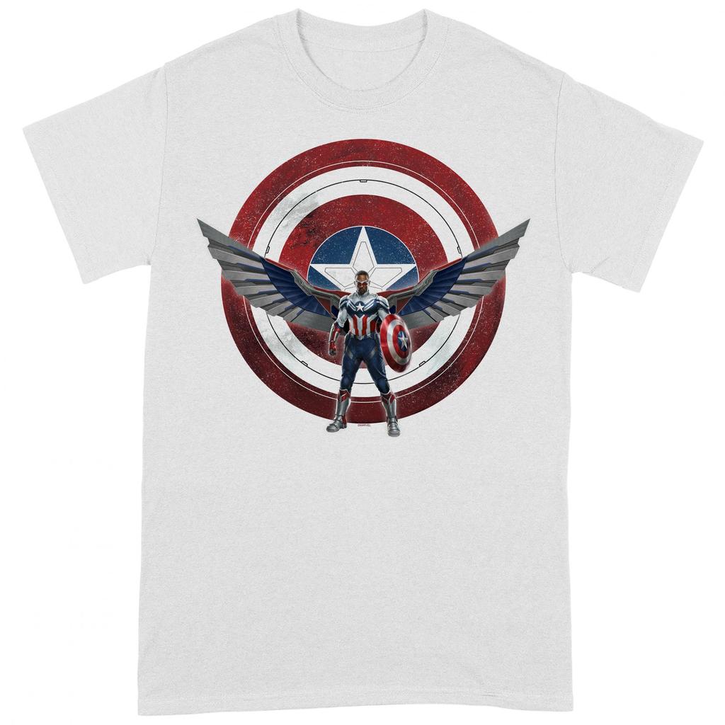 The Falcon and The Winter Soldier Unisex Adult Shield Chest Pose Captain America T-Shirt
