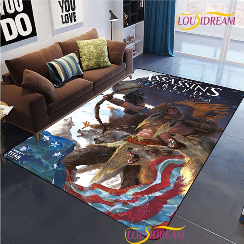 Game Ass Creed Carpet for Living Room Bedroom Rug Table Kids Kitchen Door Unslip Floor Mat Birthday gift photography props Rug