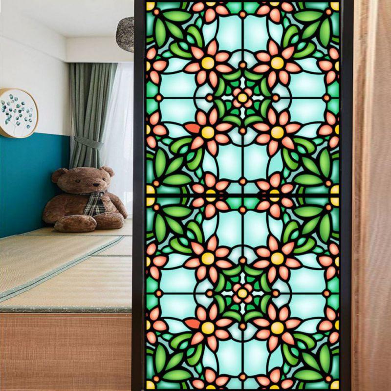 Naklejki dekoracyjne na okno ze szkła z efektem tęczy Naklejki retro