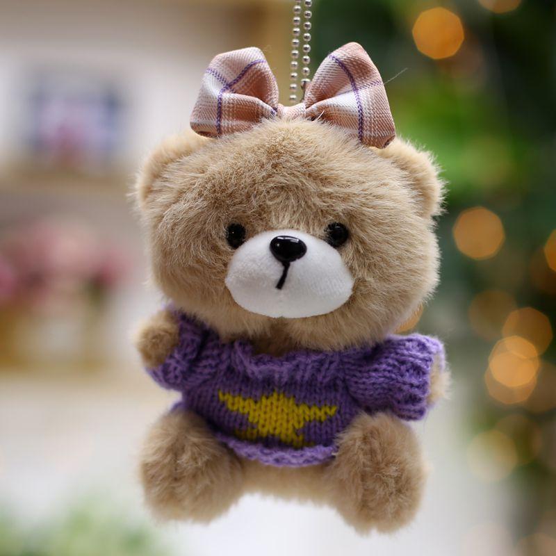 

Новый Милый Плюшевый Комбинезон Медведь Плюшевая Игрушка Кукла Креативный Брелок для Ключей для Машины Студенческий Школьный Рюкзак Подвесное Украшение 14cm