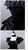 Maid Gotik Lolita Retro Schwarz-Weiß Gestreiftes Lolita Cosplay Rüschen Lolita Kurzarm Kostüm Ordentlich und Perfekt für Cafés und Freizeitparks