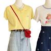 Women's Ice Silk Turn-Down Collar Top with Bow Detail
