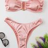 2024 Women's European & American Swimwear: New Sexy U-Shape & V-Shape Metal Bikinis in Stock
