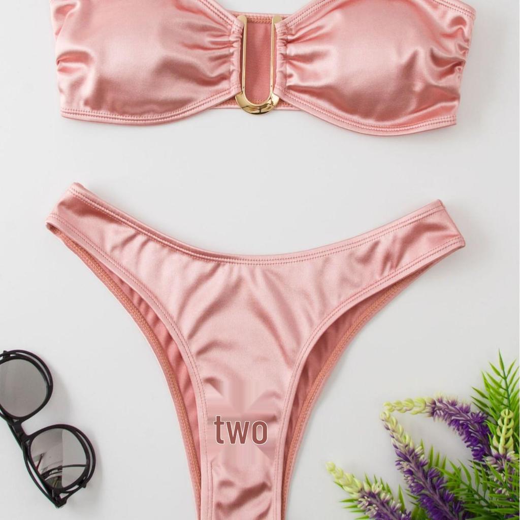 2024 Women's European & American Swimwear: New Sexy U-Shape & V-Shape Metal Bikinis in Stock