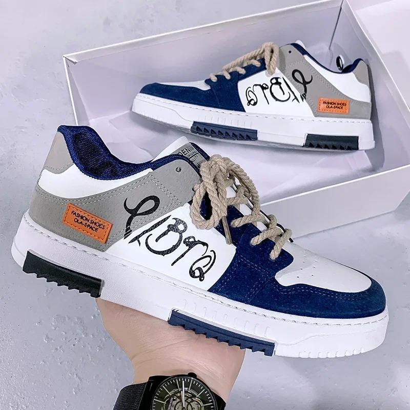 2024 Fashion Designer Shoes Men Casual Platform Sneakes Lace Up Trainers Student Sneakes Mens Vulcanized Shoes Zapatillas Hombre