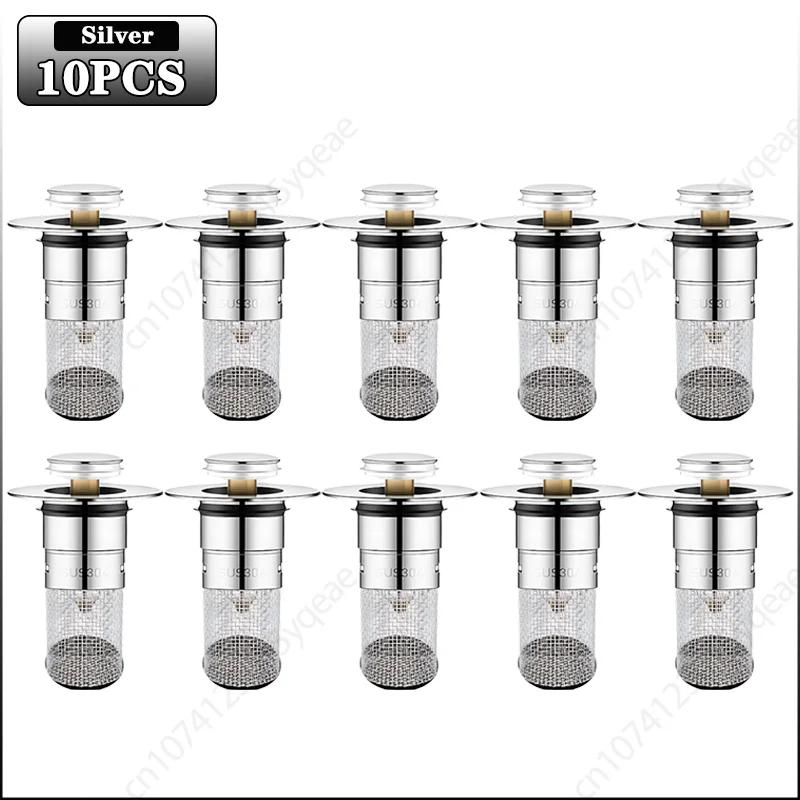 Stainless Steel Floor Drain Filter Washbasin Plug Anti Odor Pop-Up Bounce Core Basin Stopper Hair Catcher Shower Sink Strainer
