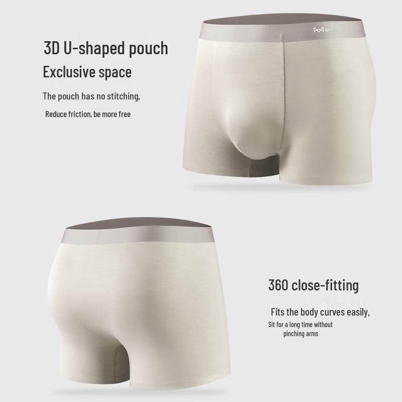 Mao Ren Herren Goji Beere Antibakterielle Bambusfaser Boxershorts 4er-Pack