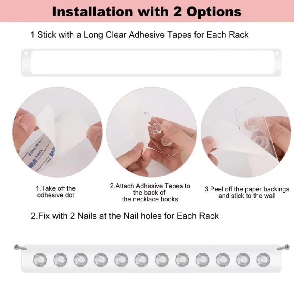 Acrylic Necklaces Holder Wall Mounted Jewelry Organizer Necklaces Bracelets Chains