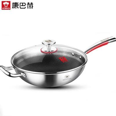 KOBACH 32cm Wok Plaster Miodu Ze Stali Nierdzewnej 304