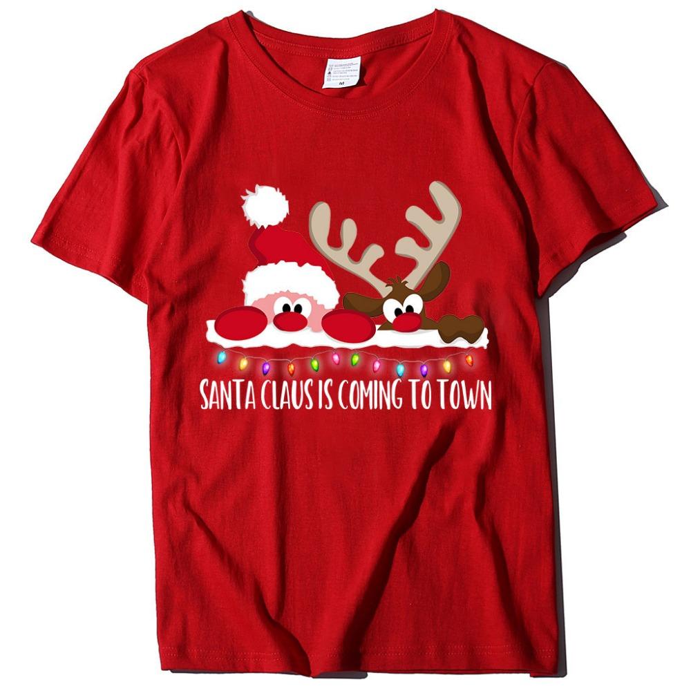 2025 New Children's Short Sleeved Christmas Reindeer Christmas Pattern Printed Girl's T-shirt Exquisite Christmas Cartoon Top