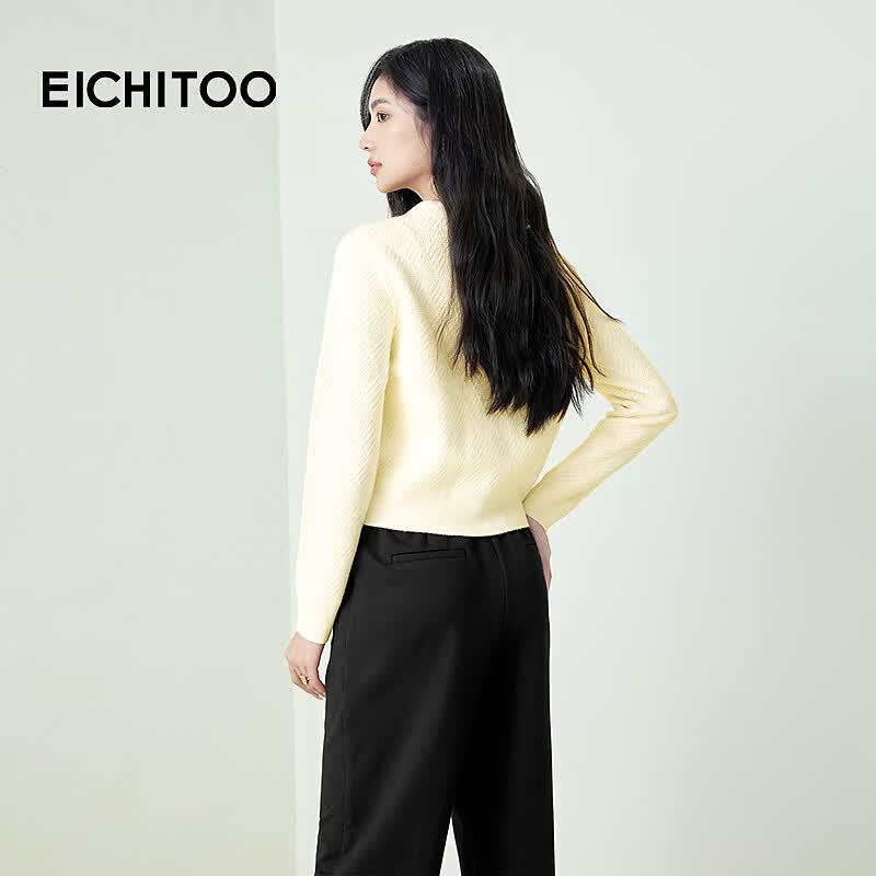 Elegant Detachable Scarf Knit Sweater