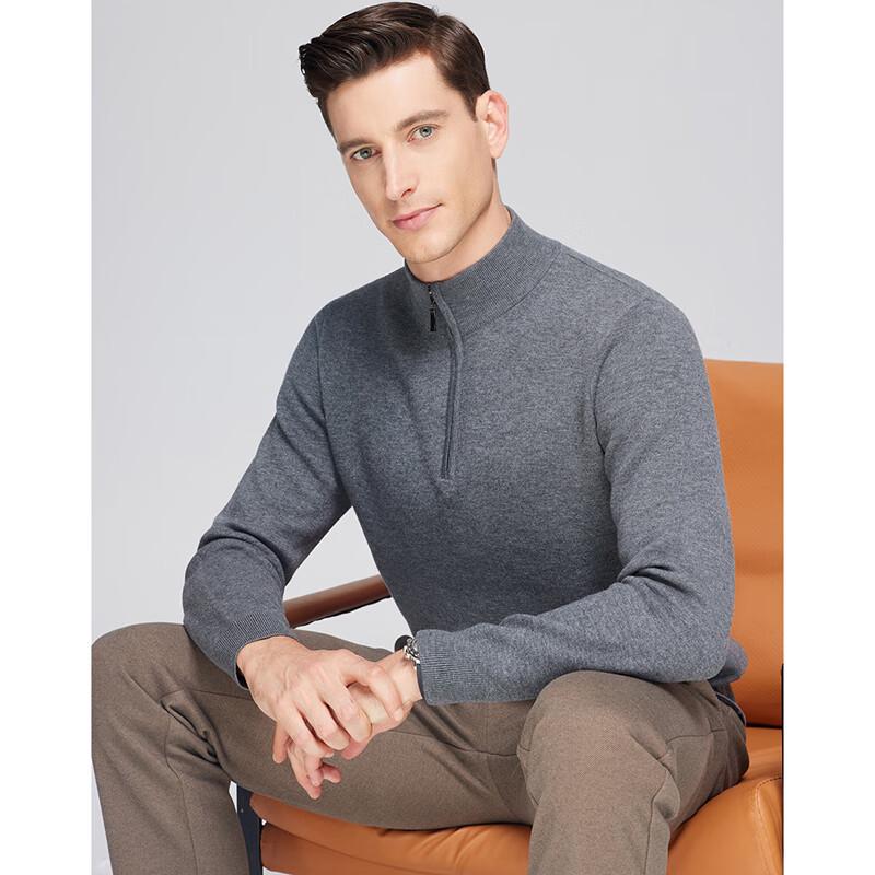 Tu Huang Men's Half-Zip Wool Sweater
