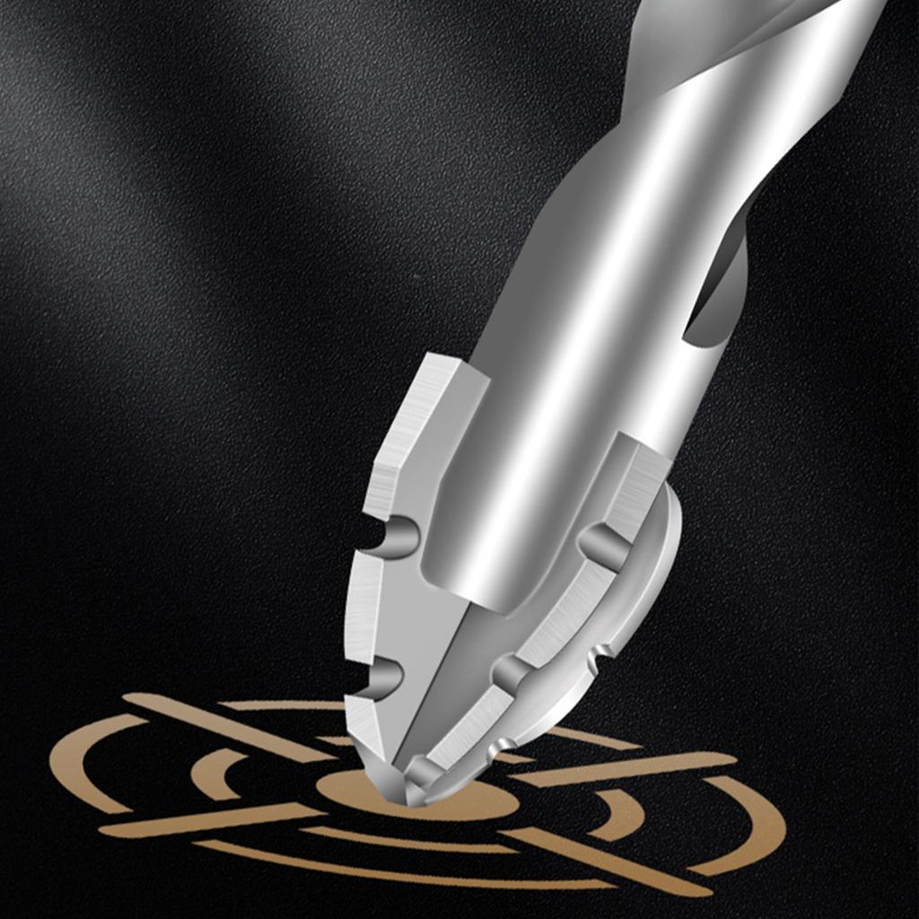 4Pcs High Performances Eccentric Drill Bits for Masonry Glass and Wood Cut with Carbide Tips and 1/4" Hex Shank Design