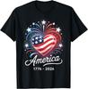 Flag Heart 1776 2026 July 4th 250th Birthday T-Shirt Unisex T-Shirt
