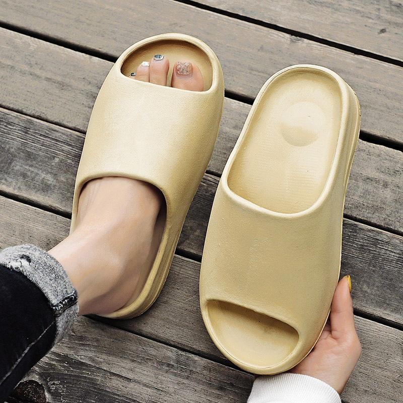 Summer Slippers Herringbone Stepping Shit Feeling Coconut Men Large Size Couple Wear One Word Slipper