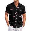 Men's Casual Loose Fit Short Sleeve Hawaiian Shirt Lightweight Breathable Button Down Beach Shirt with Tropical Palm Tree and Shell Print