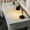 Table Cloth Waterproof Oil Proof Minimalist Fashionable Decorative White Plaid Tablecloth Table