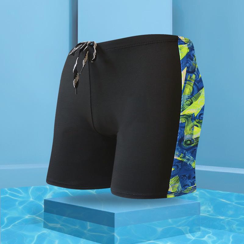 Men's Plus Size Milk Silk Flat Leg Swim Trunks - Fashion Print for Resort and Beach Wear