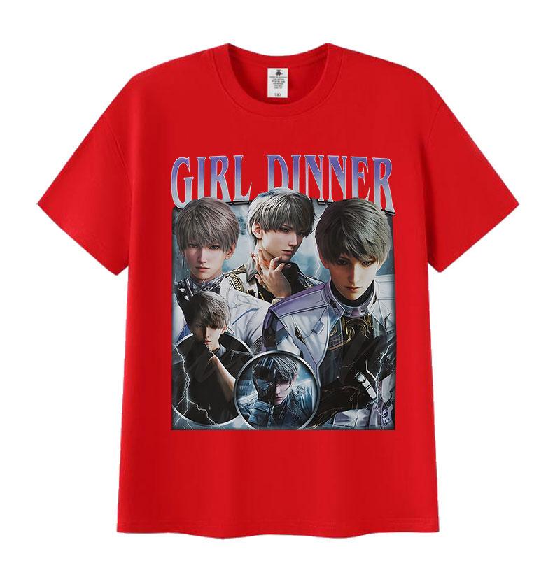 

Limited Girl Dinner Love and Deepspace Game Graphic T Shirt Men s Vintage Fashion Short Sleeve T-shirts Cosplay Clothing T-shirt S