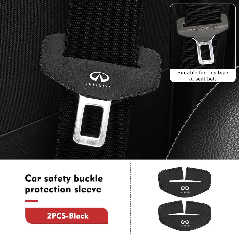2Pcs Car Seat Belt Buckle Protector Clip Anti-collision Cover For Infiniti JX35 G25 G37 FX FX37 FX50 EX35 EX25 EX37 ESQ M25 M35 S4