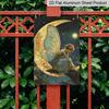 2D Flat 1pc Vintage Fantasy Fairy Moon Aluminum Sign-7.87*11.8 Inch Enchanting Wall Art with Crescent Moon & Stars, Durable Indoor/Outdoor Decor for