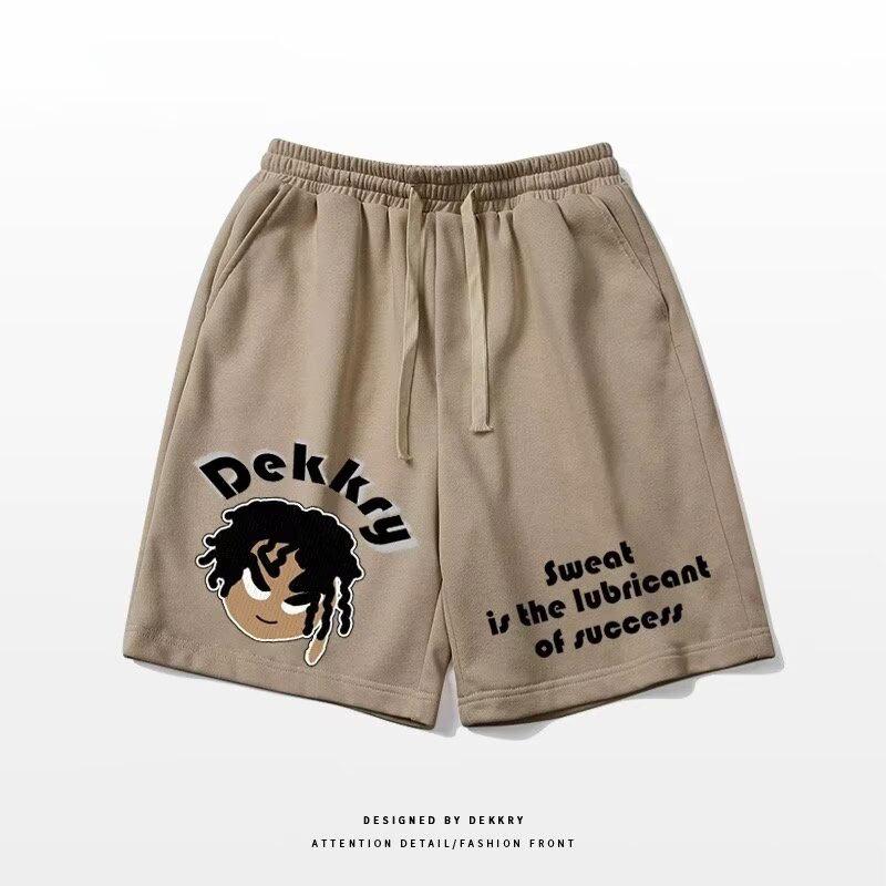 Youth Trendy Men's Casual Five-Point Sports Pants - Summer Loose Fit, Straight-Leg, Versatile Fashion.