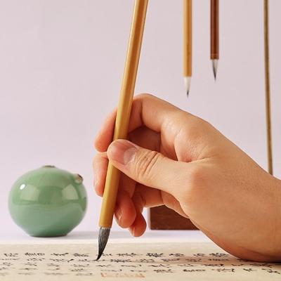 Pinceau de Calligraphie Chinoise à l'Aquarelle à l'Huile Poil de Loup Bambou Écritures Pinceau d'Écriture Peinture à l'Huile Pinceau d'Art Pratique