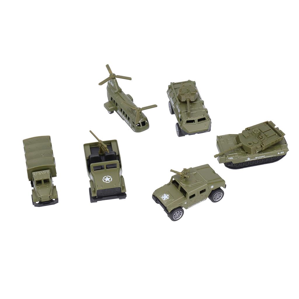 1:64 Scale Pull Back Military Vehicles Model Tank Truck Vehicle Models Children Car Toys6pcs / Set