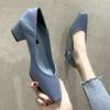 Fashion Chunky Heels Block Heel Women's Shoes Square Toe Ladies Pumps with Medium Y2k Elegant Dress Chic Young on Promotion High Quality