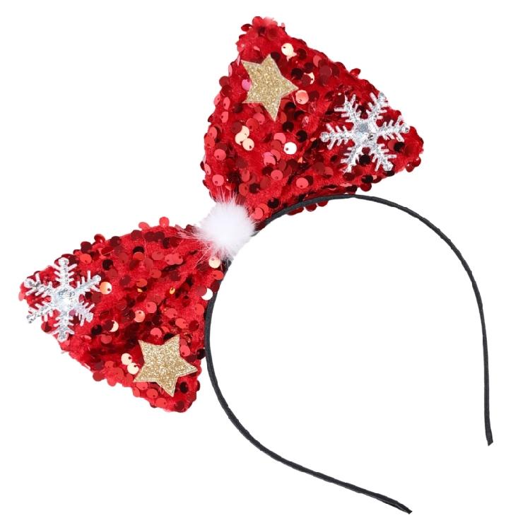 Christmas Headband Photo Props Fun Hair Hoop Bows for Party Christmas New Year