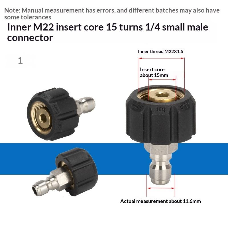 1Pcs Spray Sprinkler Quick Connector, Quick Release M22-14Mm/15Mm To 3/8 And 1/4 Inch Pressure Washer Adapter,