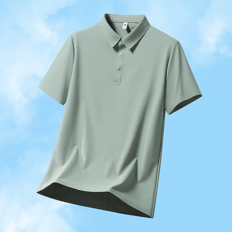 Summer Men's Ice Silk Short-Sleeve Round Neck T-shirt - Lightweight Casual Sports Top