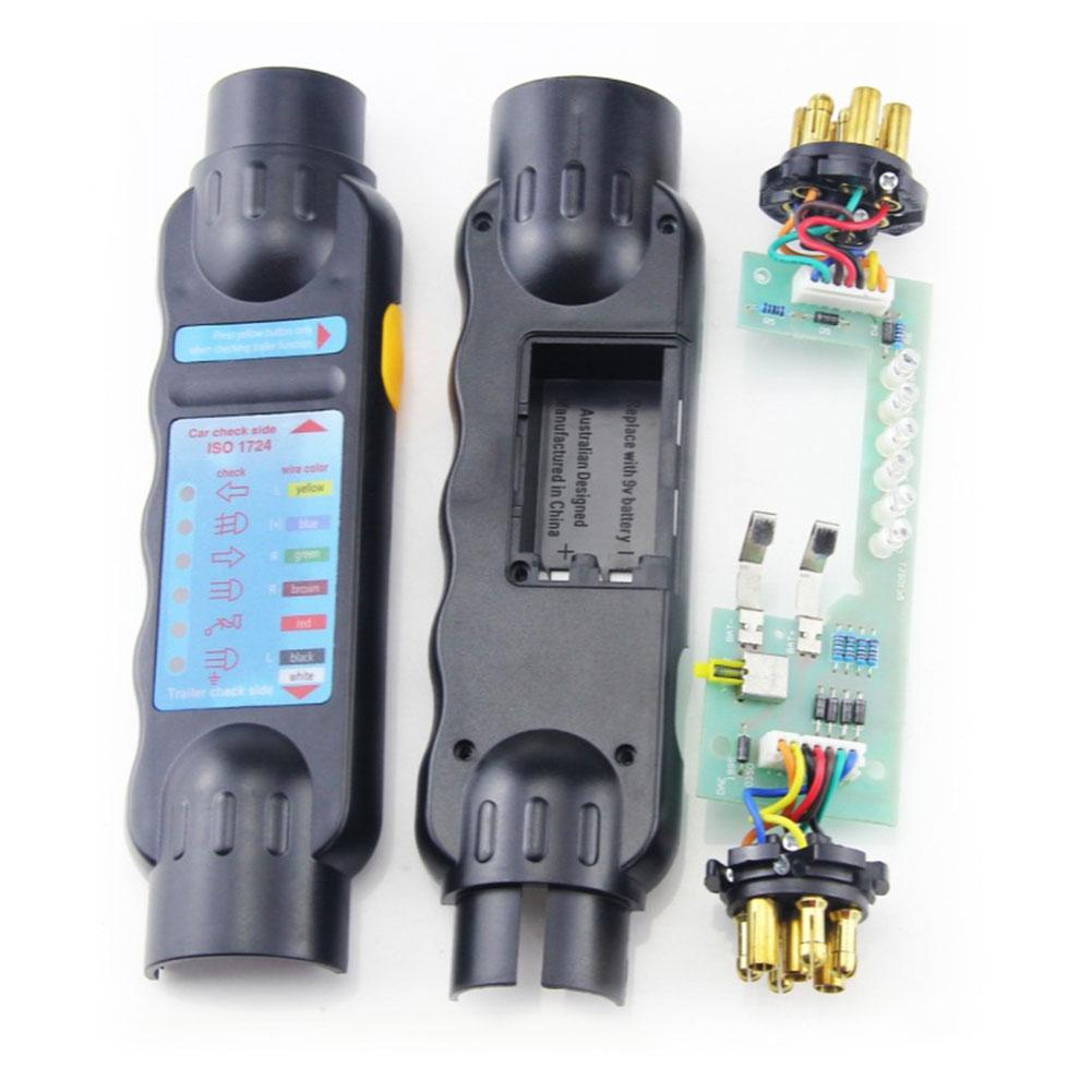 12V 7 Pin Car Towing Light Tester Trailer Plug Socket Accessories Tools Light Wiring Tow Test Bar Diagnostic Towing E7L4
