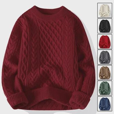 Weinroter Sternzeichen-Strickpullover für Männer und Frauen - Weihnachts- und Wintermode