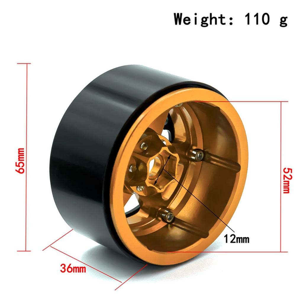 Aluminum Alloy Wheel   Beadlock 2.2in Wheel  s Hub 4pcs Replacement for 1Celsius10 1Celsius8   90046 90047 RR10 RC Car