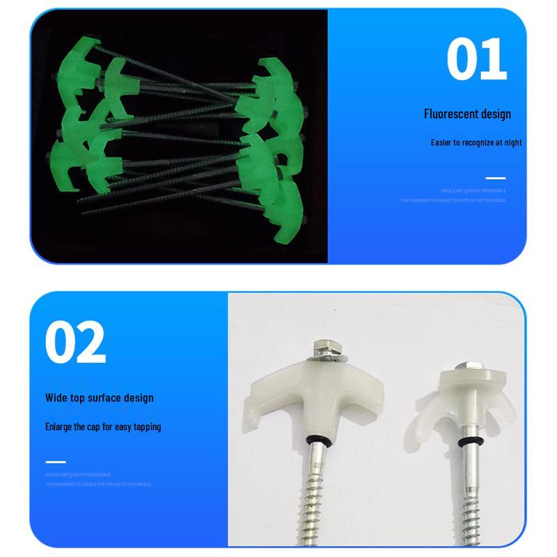 Thickened Luminous Tent Stakes - Durable Plastic & Iron Camping Accessories