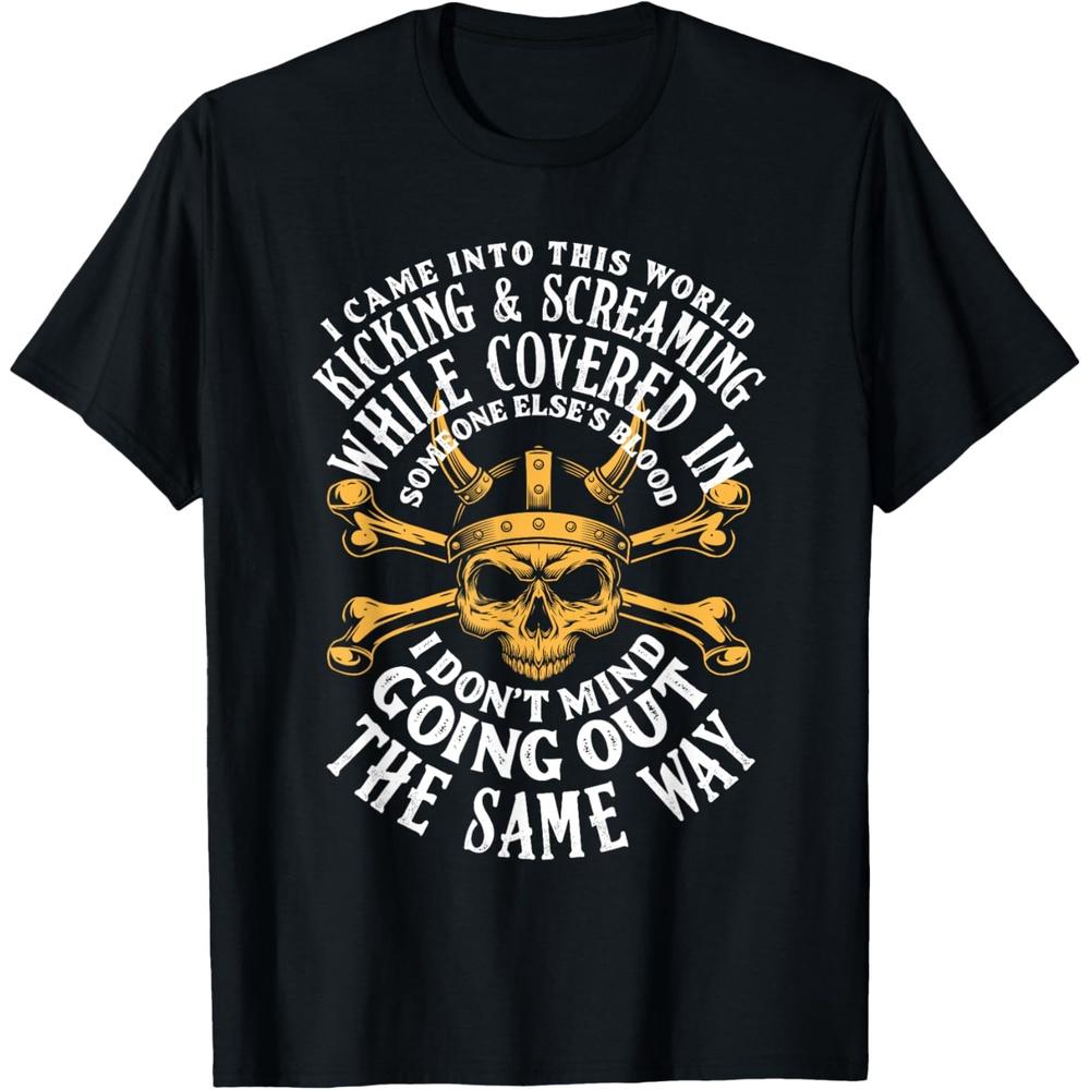 Funny Viking I Came Into This World Viking Lover Cotton Men T Shirt XS чёрный