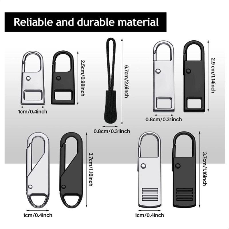 5Pcs Universal Metal Zipper Head Puller DIY Sewing Spring Lock Zipper Sliders Replacement Instant Repair for Clothing Bags Shoes