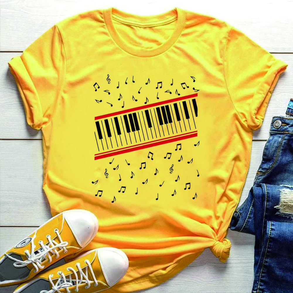 MJ Beat It Piano Keys T-Shirt King of Pop Music Tee Retro 90s Style Shirts Unisex Short Sleeves Casual Tops Fan Gifts Tops