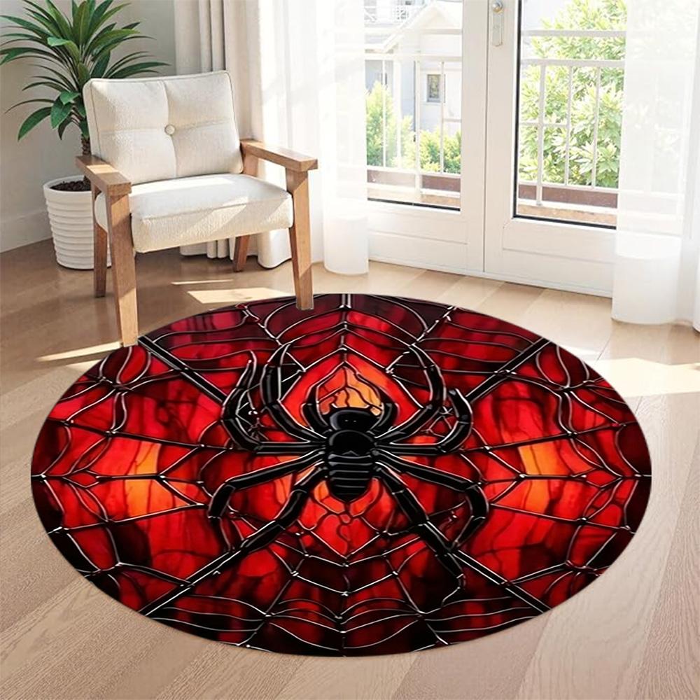 Spider Round Carpet Suitable for Outdoor Decorate room Dormitory Study room Anti-slip Round Rug Anime Office Decor Spiritual Gift