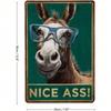 Vintage Metal Sign Oslik Donkey Wall Art for Kitchen Bar Country Home Decor