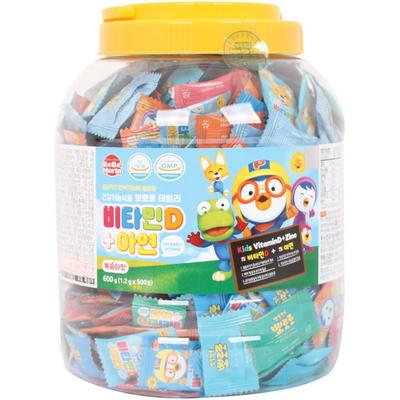 Pororo Daily Vitamin D Plus Zinc 600g, 500 Tablets, 1 Unit