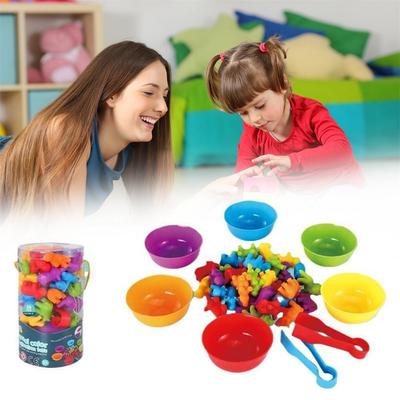 Regenbogen Zähl-Dinosaurier Mit Stapelbecher Spielzeug Werkzeug 3 Für Kinder Sortieren Teachi Q4G1