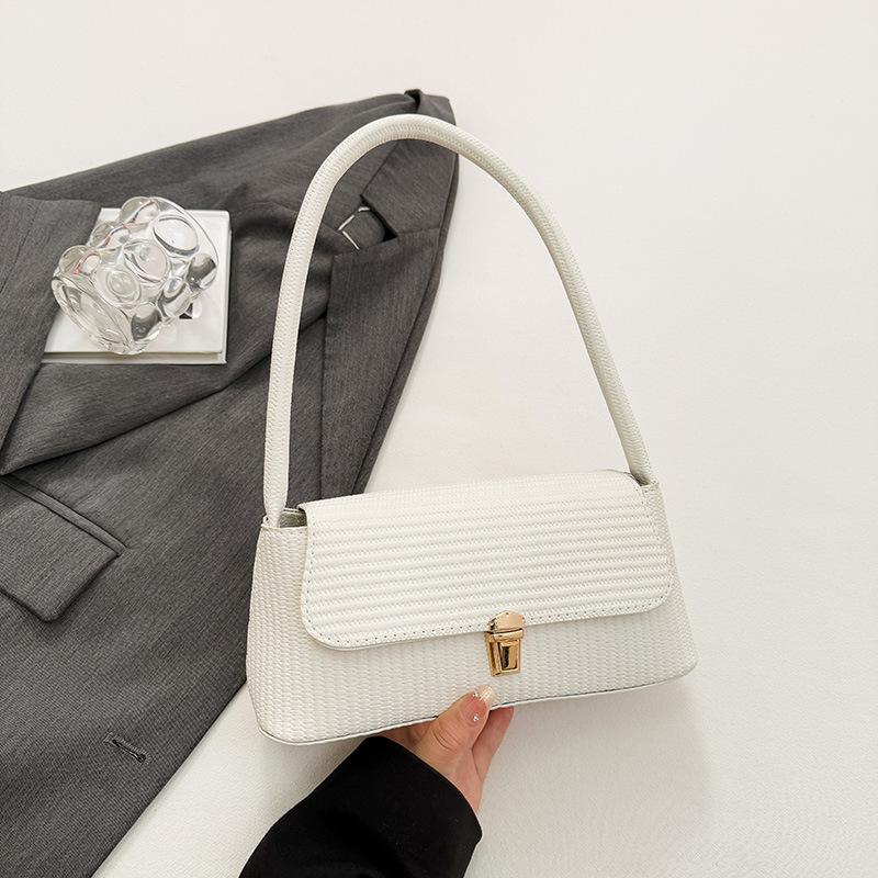 

French shoulder bag casual simple messenger bag 2025 trend bag female texture Korean version versatile foreign style messenger bag білий