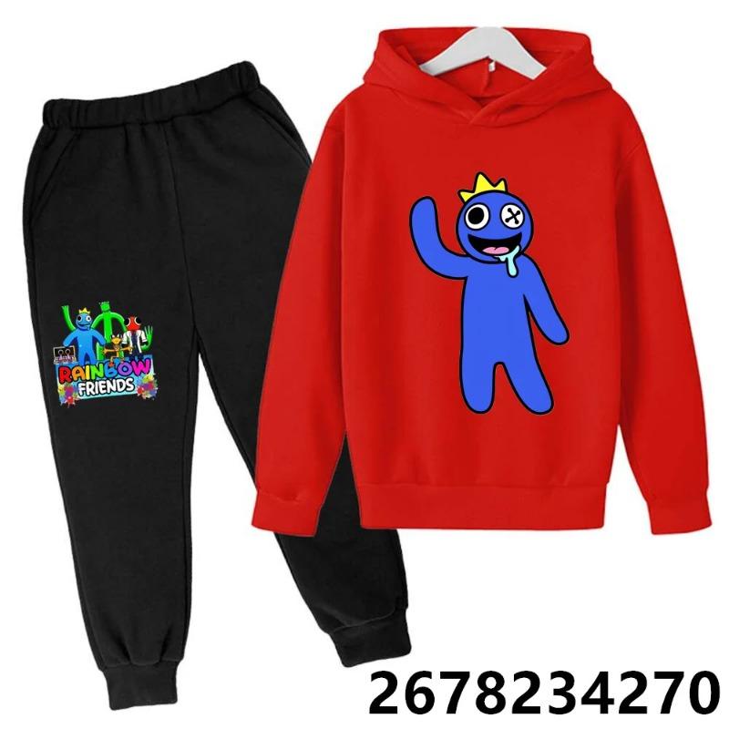 Kids Pullover Hoodie Sets Sweatshirt Boys Girls Anime Tops Kawaii Outwear Sudadera Children Clothes Game Rainbow Friends Hoodies