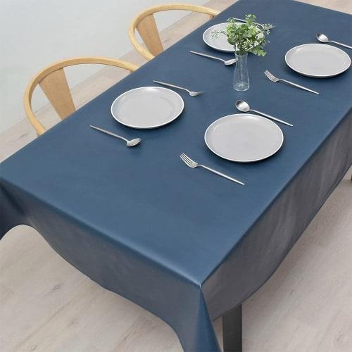 STYLE Decor Waterproof Laminated Vinyl Tablecloth, Nordic Style, 140cm X 210cm, Navy Blue, W4802720